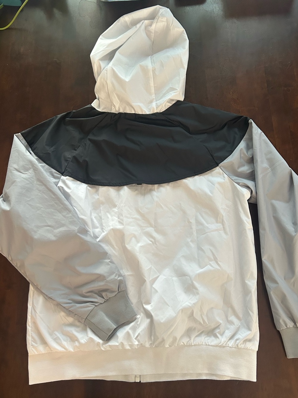 Nike Hooded Colorblock Jacket in Black, Light Gray, White - Picture 6 of 6